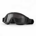 Sports Glasses, Cycling Glasses with 3 Interchangeable Lenses, UV Protection, Super Clear Anti-Fog, Safety Glasses for Running, Skiing, Fishing, Hunting, War Game (Black + 3 Lenses)