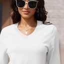 MAGCOMSEN Women's V Neck Sweater 2025 Spring Casual Long Sleeve Tops Knit Lightweight Pullover Sweaters Jumper (White)