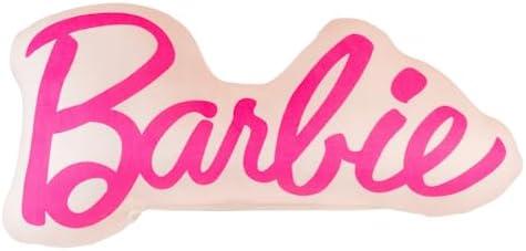 Franco Movie Luxe Super Soft Plush Squishy Decorative Pillow (Officially Licensed Product), 17" Inch, Barbie Logo