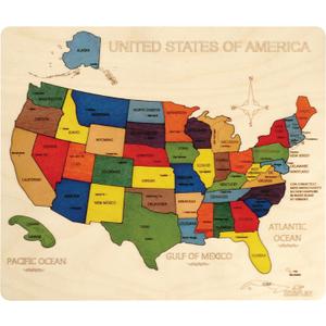 USA Map Wooden Jigsaw Puzzle for Kids | 44 Puzzle Pieces | Learning & Educational Toy Gift for Boys & Girls Ages 3 Years and Above, 44 Pieces, 27.5 Cm X 32.5 Cm