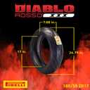 Pirelli Diablo Rosso III 120/70ZR17 Front & 180/55ZR17 Rear Motorcycle Tire Set - High Performance, Durable, & Reliable Tire for Sport/Street Bikes with Keychain