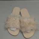 BCTEX COLL Women's Fuzzy Open Toe Slippers Memory Foam Feather Slides Fluffy Furry Indoor House Sandals, Size 8