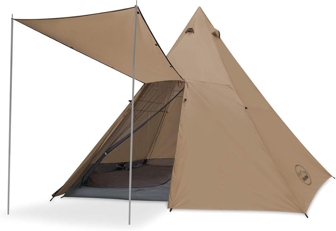 KAZOO Family Camping Tent Large Waterproof Tipi Tents 8 Person Room Teepee Tent Instant Setup Double Layer