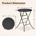 32" Round Folding Table, Portable Bar Height Folding Table with Detachable Legs, Round Foldable Table with HDPE Top for Standing Parties, Balcony, Event, Indoor Outdoor Use (Black, 2 Pack)