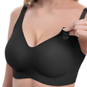 Nursing Bras for Breastfeeding, Buttery Soft Touch and Comfy Maternity Bra for Women,Wireless Seamless Women’s Sleeping Nursing Maternity Bralette with Pads & Extra Extenders for Pregnancy Black