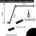39" x 39" Sloped Ceiling Shower Rod, Corner Shower Curtain Rod for Angled Slanted Sloped Ceilings Rust Resistant Alloy for Bathtub and Bathroom (Black)