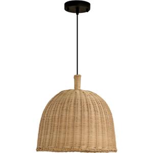 3-Light Rattan Pendant Light,13.77" Rustic Oval Hanging Light,Wicker Pendant Light Hand-Woven Rattan Chandelier for Public Place Dining Living Bedroom Kitchen Farmhouse