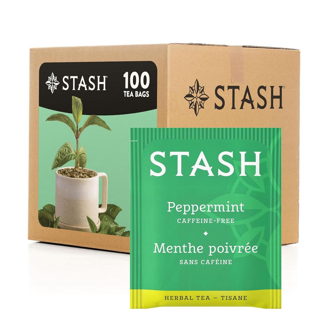 Stash Tea Peppermint Herbal Tea, Box of 100 Tea Bags