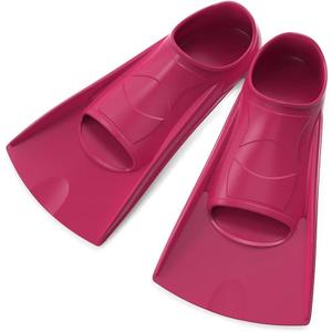 Silicone Professional Scuba Diving Fins Short Men Women Snorkel Swimming Fins Kids Flippers Equipment Set (Color : Red Size : S)