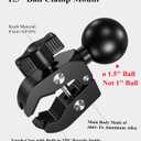 BRCOVAN 1.5'' Ball Clamp Mount Base with Aluminum Alloy Tough-Claw, Fit Handlebar Rail 0.5'' to 1.75'' in Diameter, Compatible with RAM Mounts C Size 1.5 Inches Ball Double Socket Arm