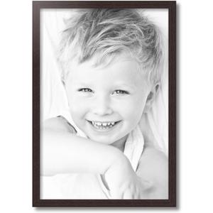 ArtToFrames 17x25 Inch Brown Picture Frame, This 1.00 Inch Custom Wood Poster Frame is Verlinga Brown - Comes with Economy Acrylic and Corrugated Backing 