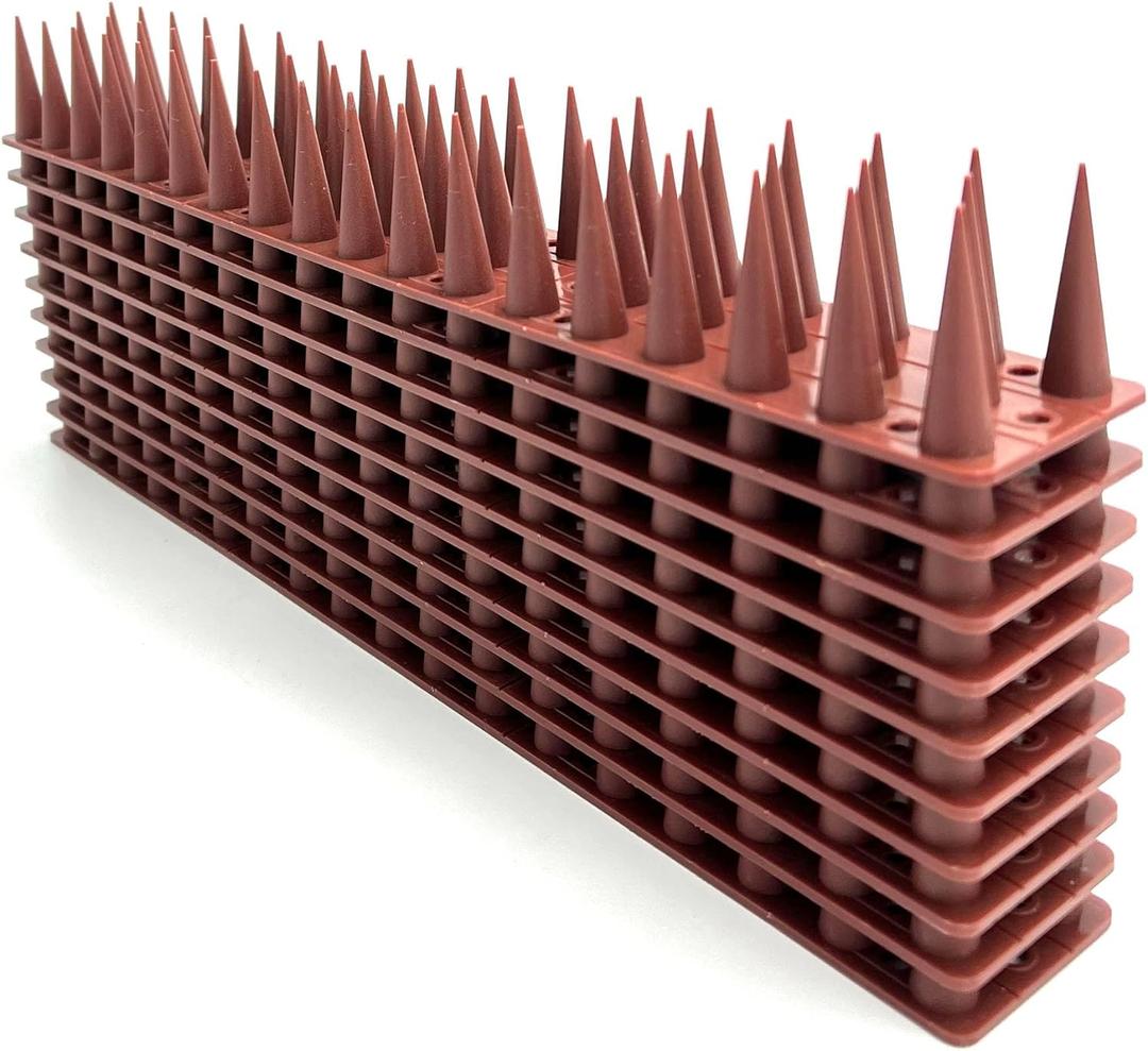 KIMANN 20 PCS Bird Spikes Defender Cats Scare Spikes, Critters Control Anti-Climbing Protect Fence Walls, Railing, Walls and Roof (22 FT / 6.6 Meters)