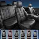 Fit Accord Car Seat Covers for Honda Accord 2003-2024 2025 2026 -Upgraded Premium Waterproof & Breathable Leather,Airbag Compatible,All-Weather Seat Cushion Protector,Full Set,Black