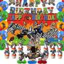 45Pack Dirt Bike Birthday Party decoration pack include banner,Honeycomb Centerpieces,cake toppers,Balloons for Dirt Bike party decoration