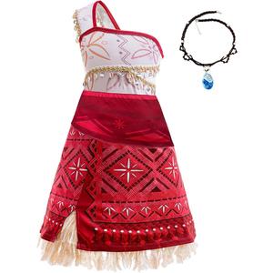 keaiyouhuo Princess Costume for Girls Adventure Outfit Ocean Princess Dress Up Halloween Costumes with Necklace