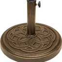 UBP18181-BR 18-Inch Cast Stone Umbrella Base, Made from Rust Free Composite Materials, Bronze Powder Coated Finish
