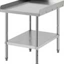 Equipment Grill Stand Table 24x30x30 Inch Stainless Steel NSF Certified 400 Lbs Capacity with Adjustable Legs, 2" Edge Baffle, for Hotel, Home, Commercial Restaurant Kitchen