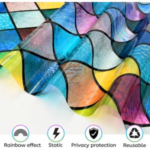 Window Privacy Film Frosted Glass Window Sticker Window Film Static Glass Cling Tint Non-Adhesive for Home Door Decorative Frosting Cover 17.5 X 78.7 inch 2 Pack