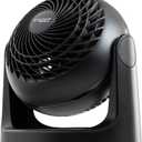 IRIS USA WOOZOO Desk Fan, Air Circulator, 3 Speeds, 52ft Max Air Distance, 157ft Coverage, 360 Adjustable Vertical Tilt, 20db Quiet Motor, Fan for Bedroom, Office, Dorm, Medium, Black, Small Standard