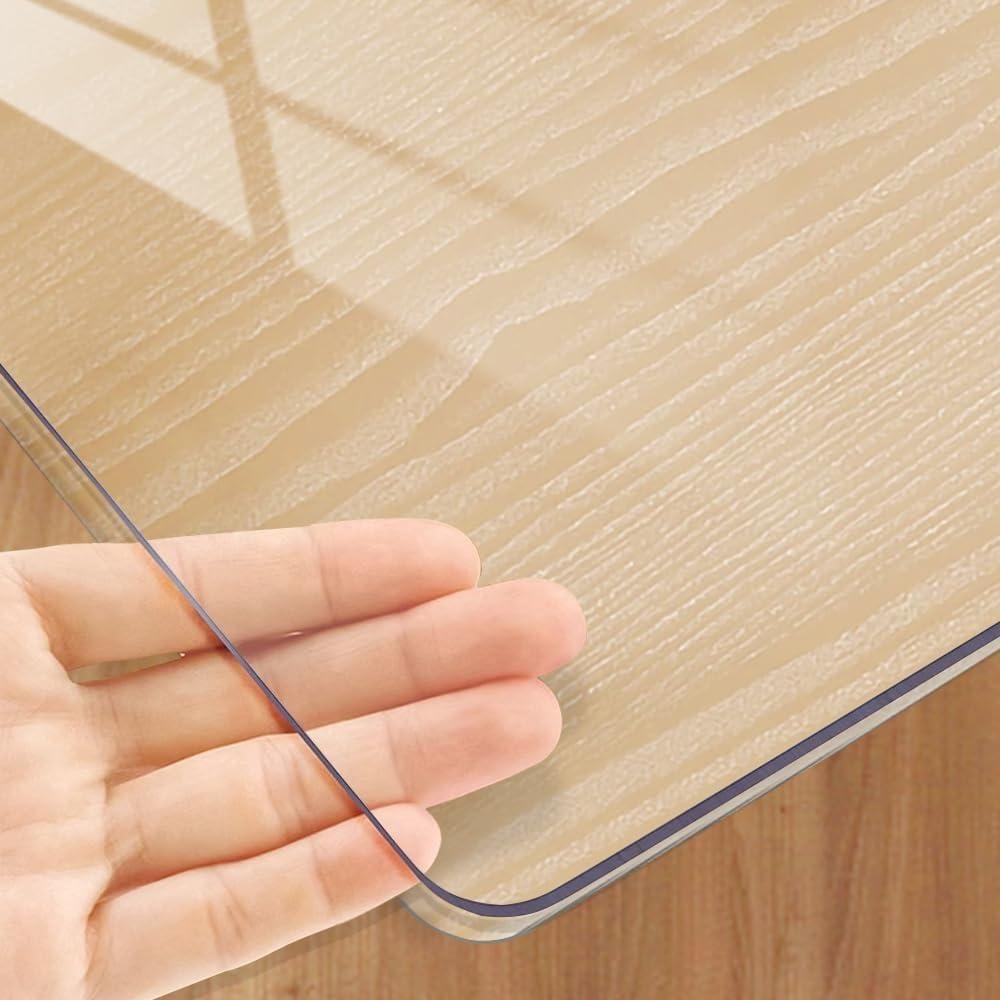 42 x 60 Inch, 1.5mm Thick Plastic Table Cover, Waterproof PVC Clear Table Protector, Desk Protector Mat, Writing Desk Pad for Desktop, Coffee & Dining Room Table