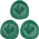 Uwilowe 60 Pcs Emerald Green Wax Seal Stickers, Wedding Invitation Accessories Envelope Stickers - Self Adhesive Envelope Seals, Peferct for Invitation, Gift Box Craft Wrapping, Christmas Cards Decor