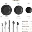 12-Piece Black Dinnerware Sets with 20-Piece Flatware
Matte Marble Premium Porcelain dishes set for 4, Dishwasher & Microwave Safe, for Family, Restaurant, Hotel, Gift