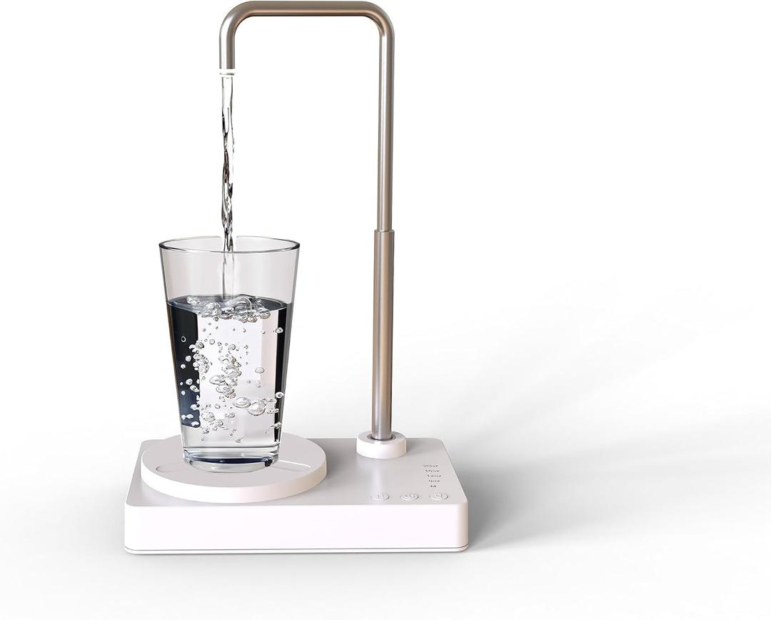 Desk Water Dispenser- Intelligent Desktop Water Bottle, Automatic Water Pump for Universal Bottle Water Dispenser USB Charging Jug Pump for Home, Office, Outdoor (White)