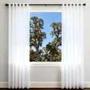 PI White Sheer Curtains 95 inches Long,Elegant Light Filtering Window Drapes for Living Room,Grommet Top Voile Window Treatment for Bedroom,2 Panels (W52 X L95, Optical White)