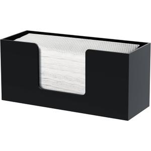 1Pack Paper Towel Dispenser Countertop, Acrylic Paper Towel Holder, Black Napkin Holder for Kitchen, Countertop Multifold C-Fold, Z-Fold, Trifold Paper Hand Towel Dispenser for Bathroom Toilet