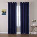 ChrisDowa Blackout Curtains 102 Inches Long 2 Panels Set for Living Room, Grommet Thermal Insulated Room Darkening Curtains for Bedroom (Navy Blue, 52 x 102 Inch)
