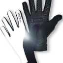 ReflecToes Reflective Winter Running Gloves - Touch Screen Compatible Lightweight Gloves - Cold Weather Hi Vis Safety for Night Runs (Medium, Black)