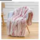 Super Soft Faux Fur Throw Blanket- Royal Luxury Cozy Plush Rose Pink Color Blanket use for Couch Sofa Bed Chair, Reversible Fuzzy Faux Fur Velvet Blanket 50 Inch x 60 Inch (Printed Pink)