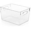 ClearSpace Clear Plastic Storage Bins – Pantry Organizers & Storage Containers, Cabinet Organizer - Home Organization Must Haves for Kitchen, Laundry Room, Office, Closet, Garage & Freezer, 12×8