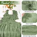 15 Pack Sage Green Cheesecloth Table Runner 17 x 108 inch Cheese Cloth Table Runners 9ft Green Table Runner Rustic Romantic Sheer Gauze Runner for Wedding Party Baby Shower Table Decoration