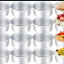 Domensi 26Pack Small 4 Inch Cake Pan Aluminum Mini Round Cake Baking Pans  Parchment Paper Rounds Non Toxic Healthy Leakproof Easy Clean Mirror Finish Dishwasher Safe