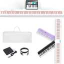 AiJoy 88 Key Split Keyboard Piano with Velocity Sensitive Keys Magnetic Detachable, Portable & Ultralight, Full-size Travel Piano, USB-MIDI, Carry Case, Birthday Gift for Beginner (ASP-10M) (pink)