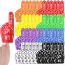 Quilax 48 Pcs Sport Party Favors Mini Foam Fingers #1 Basketball Baseball Football Soccer Team Cheerleader Gifts for Sports Events Birthday Supplies