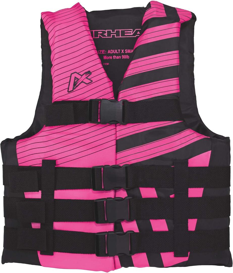 Airhead Trend Life Jacket, Coast Guard Approved, Men's, Women's and Youth Sizes, Pink - S/M