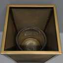 MY SWANKY HOME Contemporary Minimalist Gold Mesh Cage Candle Holders Square Pillar Hurricanes 10"×6"