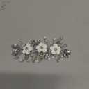 Unicra Silver Flower Bride Wedding Hair Vine Leaf Bridal Hair Piece Rhinestone Hair Accessories Beaded Headpieces Jewelry for Women and Girls (Silver)