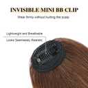 BOGSEA Bnags Hair Clip- Medium Brown Fake Bangs 100% Real Human Hair Extensions Wispy Bangs for Women Fringe with Temples Hairpieces Curved Bangs for Daily Wear Medium Brown Wispy Bangs