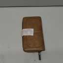 TFKGS Wallet for Women RFID Blocking Leather Large Capacity Card Holder Ladies Phone Clutch Travel Long Purse Wristlet | RFID Blocking, Leather, Large Capacity, Ladies, Travel (1-Brown)