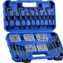 Orion Motor Tech 172pc Thread Repair Kit, SAE Thread Restorer Kit with HSS Drill Bits Taps Inserts Breakoff Installation Tools, Auto Rethreading Restorer Tool Kit in 1/4" 5/16" 3/8" 7/16" 1/2"