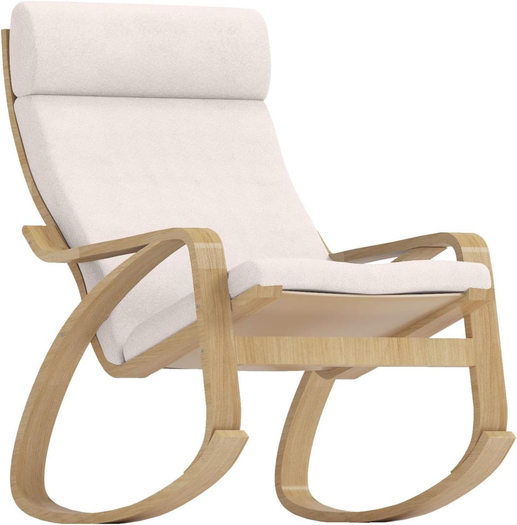 Durable Polyester Flax Chair Replacement Cover Made Compatible with IKEA Poang Armchair. Slipcover Only. Chair is Not Included. (A Head Polyester Flax Beige)