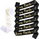 Bride to Be Sash, Bachelorette Party Supplies Engagement Party Favors, Bridal Shower Sashes Bachelor Decorations Just Married Gift Engaged Decor Accessories,Black Gold