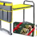 Jardineer Garden Kneeler and Seat Heavy Duty with Handles - 2-in-1 Padded Gardening Stool for Seniors, Ergonomic Foldable Gardening Gifts for Women Men Mom (Yellow)