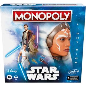 Monopoly Hasbro Gaming Star Wars Light Side Edition Board Game for Families and Kids Ages 8 and Up, Star Wars Jedi Game for 2-6 Players, Medium