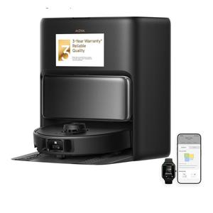 Mova P50 Pro Ultra Robot Vacuum and Mop, 19,000Pa Suction with Anti-Tangle Brush, Removable & Liftable Mop for Carpet & Floor, 167℉ Mop & Washboard Self Drying & Cleaning, Auto Empty & Refill, Black