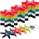 Chivao Ninja Foam Star Toys Small Throwing Foam Stars Throwing Toys Ninja Party Favors for Birthday Party Costume Accessory Halloween Cosplay, 4 Inch(48 Pcs,Gray, Orange, Red, Blue, Black, Green)