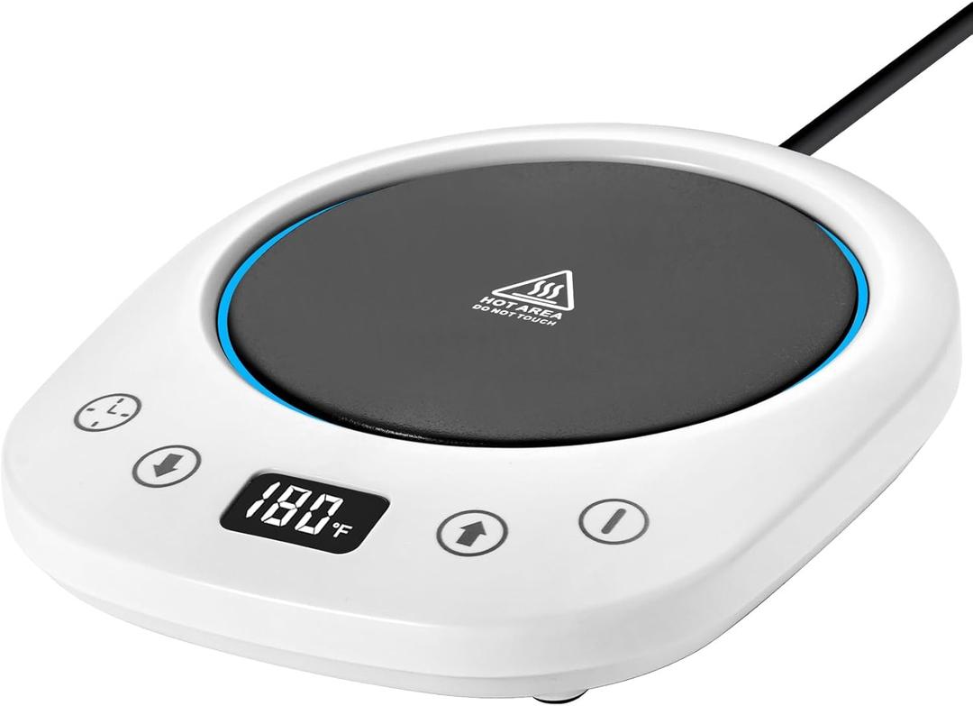 Coffee Mug Warmer, 7 Temp Settings 1-12H Timer & Fast Heating, Auto Shut Off Coffee Mug, Beverage, Milk, Tea Warmer (White)